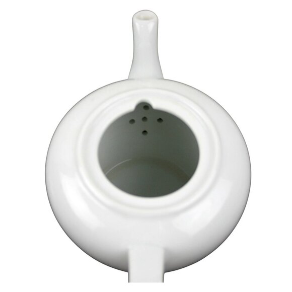 Cordon Bleu White Ceramic Teapot With Lid 1 Quart Capacity Classic Design - Picture 5 of 9